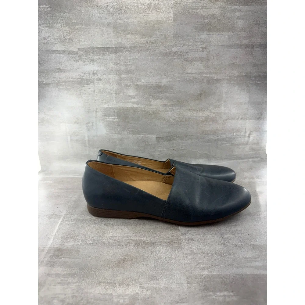 Dansko Women Navy Blue Leather Slip On Loafers Flats 2036750600 Size EU 40